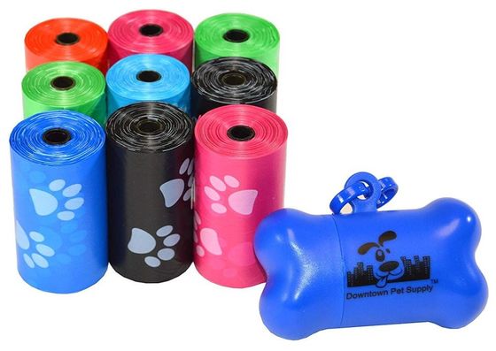 100% λιπασματοποιήσιμες τσάντες αποβλήτων συνήθειας τσαντών poo eco φιλικές doggie με το διανομέα