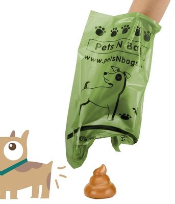100% λιπασματοποιήσιμες τσάντες αποβλήτων συνήθειας τσαντών poo eco φιλικές holer doggie με το διανομέα