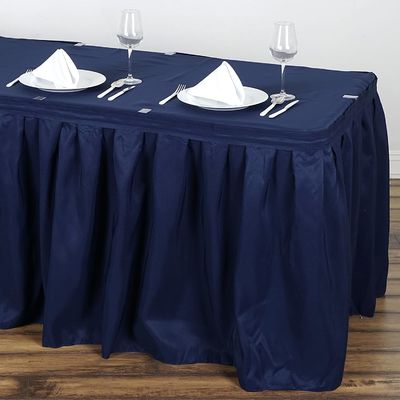 Μπλε ναυτική μίας χρήσης αδιάβροχη επιτραπέζια φούστα κόμματος επιτραπέζιων φουστών πλαστική