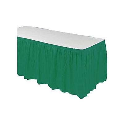 Σμαραγδένια πράσινη μίας χρήσης αδιάβροχη επιτραπέζια φούστα κόμματος επιτραπέζιων φουστών πλαστική