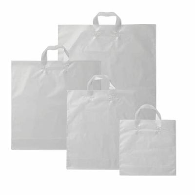 Στερεές χρώματος συνήθειας τσάντες αγορών λογότυπων επαναχρησιμοποιήσιμες, πλαστική μαλακή τσάντα λαβών βρόχων