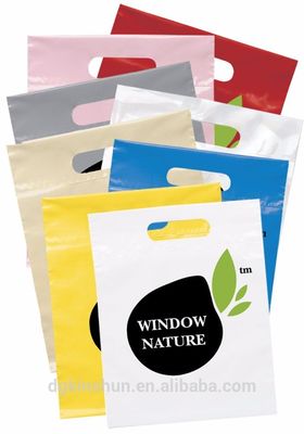 LDPE/HDPE πλαστικές συνήθειας τσάντες αγορών λογότυπων επαναχρησιμοποιήσιμες για το κατάστημα χαρτικών