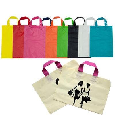 Ζωηρόχρωμες τσάντες αγορών συνήθειας πλαστικές, επαναχρησιμοποιήσιμες τσάντες παντοπωλείων με τις λαβές
