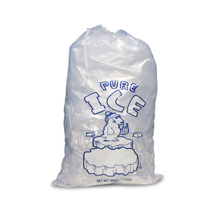 Διαφανείς LDPE επαναχρησιμοποιήσιμες τσάντες αποθήκευσης κύβων πάγου με Drawstring